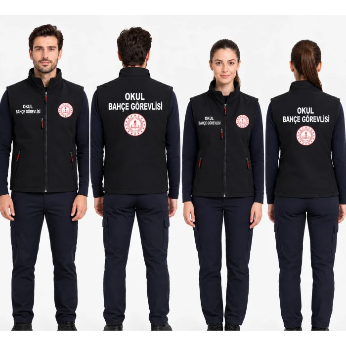 OKUL BAHÇE GÖREVLİSİ YELEK SOFT SHELL - SİYAH