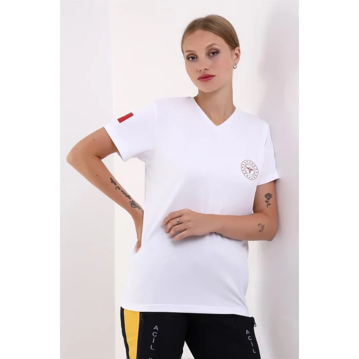 Paramedik Dry Touch Unisex Kısa Kol Tshirt - Beyaz
