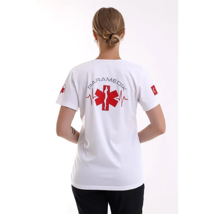 Paramedik Dry Touch Unisex Kısa Kol Tshirt - Beyaz
