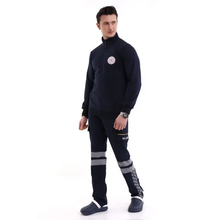 Paramedik Sweatshirt Kışlık Unisex Balıkçı Yaka - Lacivert