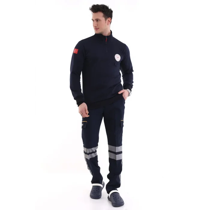 Paramedik Sweatshirt Kışlık Unisex Balıkçı Yaka - Lacivert