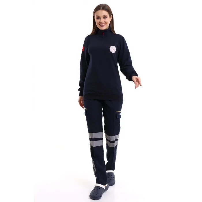 Paramedik Sweatshirt Kışlık Unisex Balıkçı Yaka - Lacivert