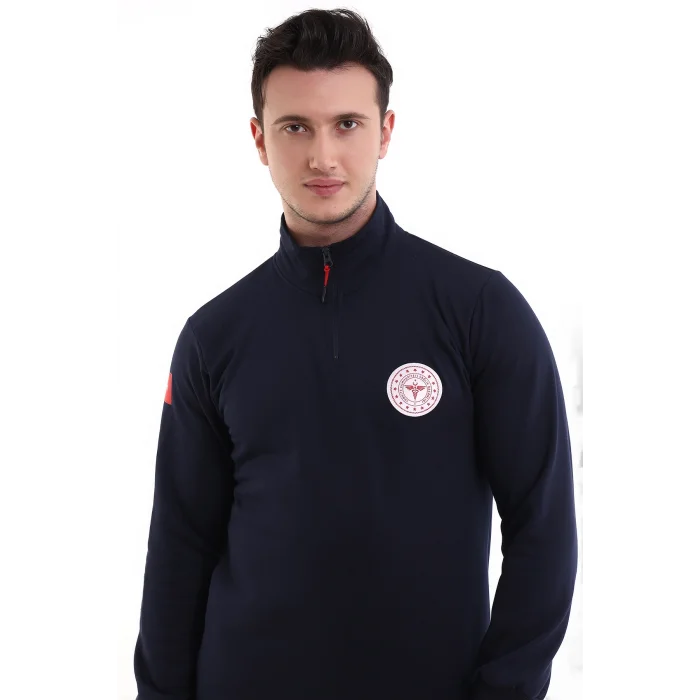 Paramedik Sweatshirt Kışlık Unisex Balıkçı Yaka - Lacivert