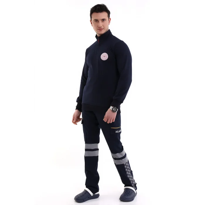 Paramedik Sweatshirt Kışlık Unisex Balıkçı Yaka - Lacivert