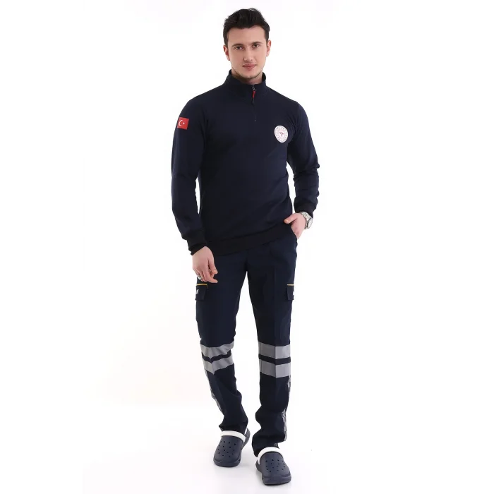 Paramedik Sweatshirt Kışlık Unisex Balıkçı Yaka - Lacivert