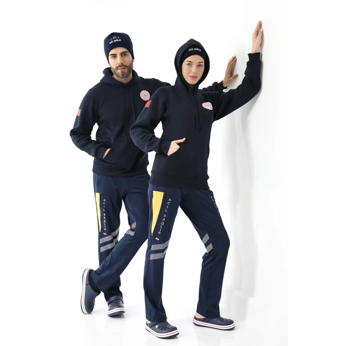 Paramedik Unisex Kapüşonlu Sweatshirt - Lacivert