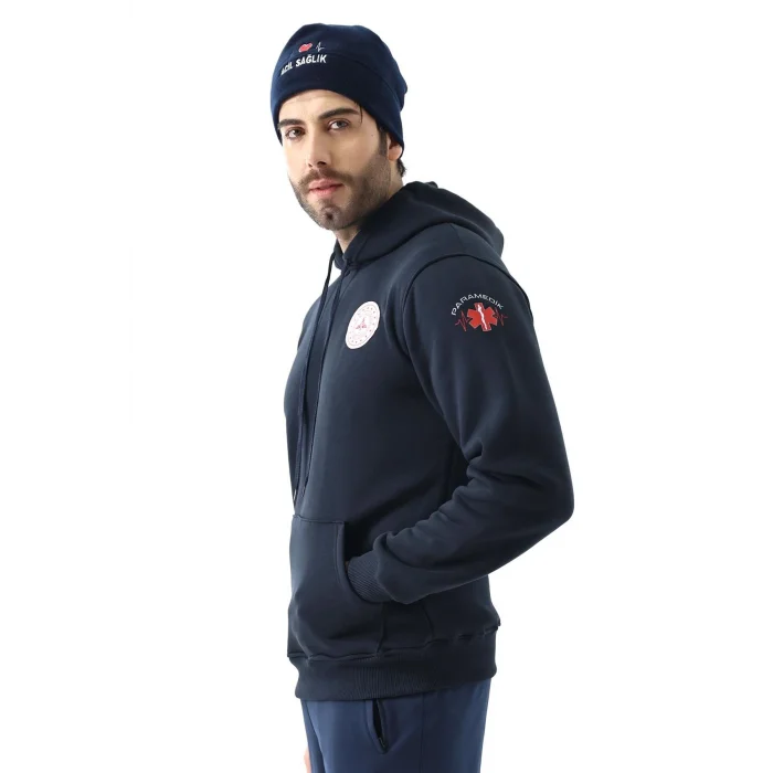 Paramedik Unisex Kapüşonlu Sweatshirt - Lacivert