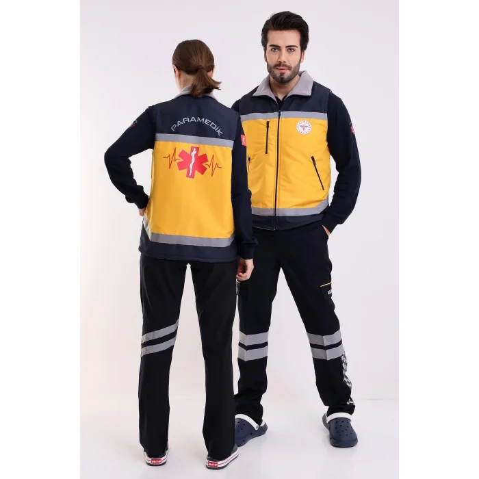 Paramedik Unisex Kışlık Yelek - Sarı