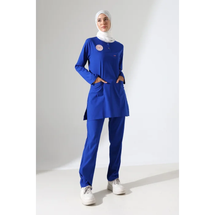 SOFT LİKRALI TESETTÜR FORMA TAKIM İKİ ÇITÇIT DAZZLING BLUE
