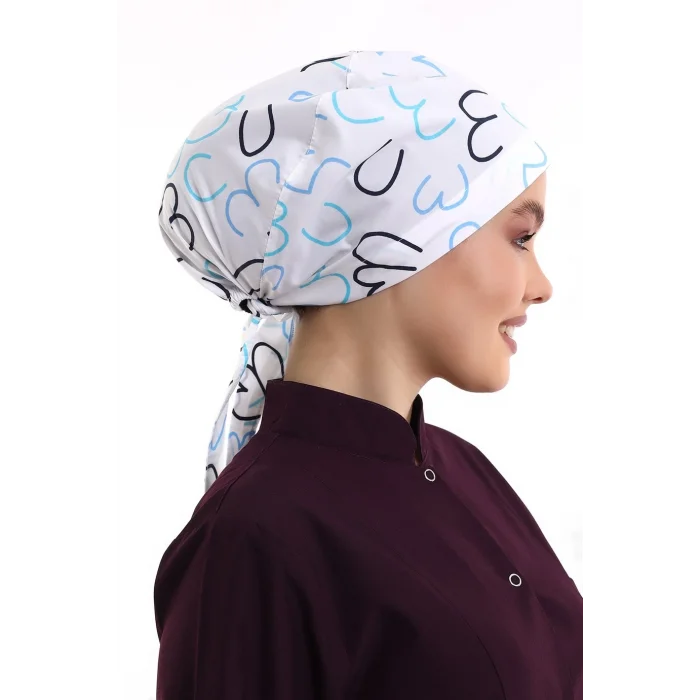 Tesettür Bone - 5313 Beyaz Çizgi