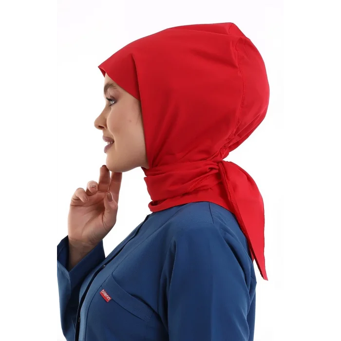 Tesettür Boyun Bağlamalı Bone - 115 Kırmızı
