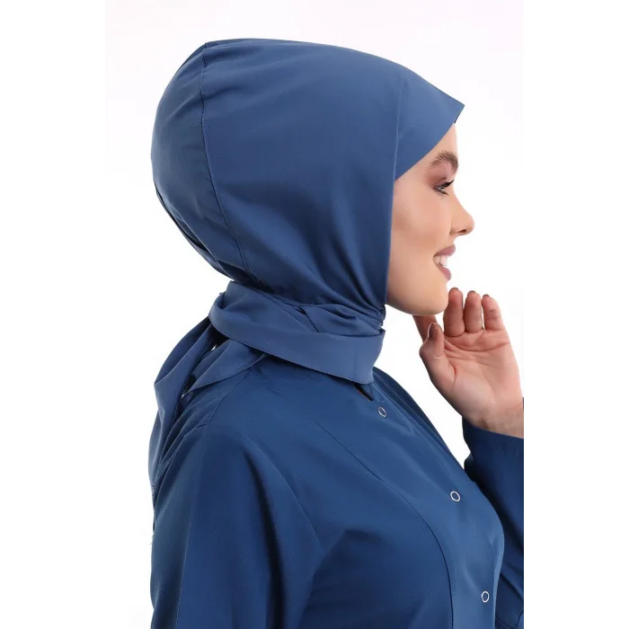 Tesettür Boyun Bağlamalı Bone - 119 Petrol Mavi