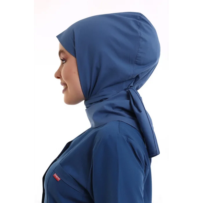 Tesettür Boyun Bağlamalı Bone - 119 Petrol Mavi