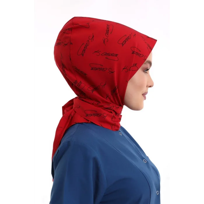 Tesettür Boyun Bağlamalı Bone - 1908 Kırmızı Kemal Atatürk