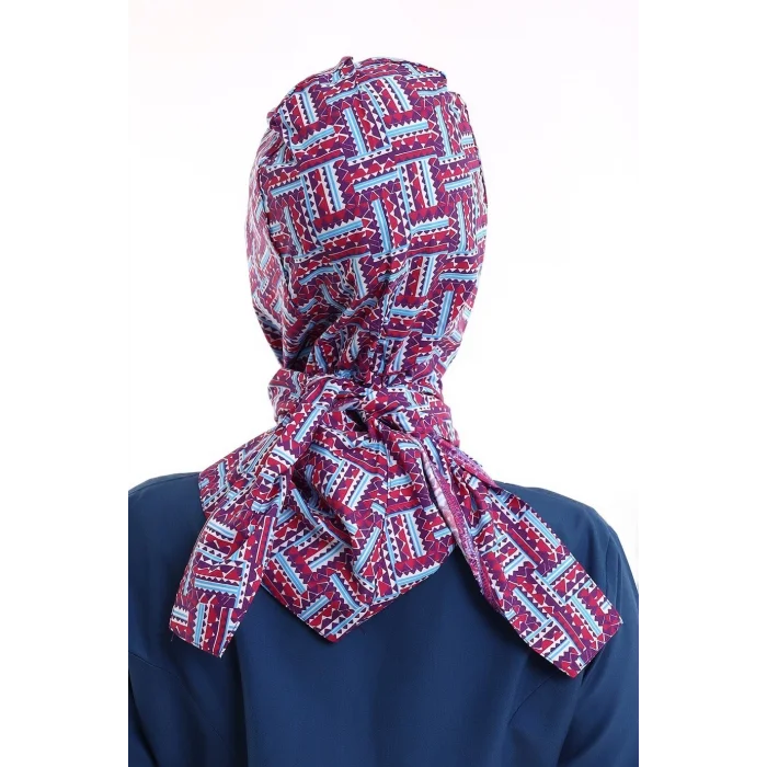 Tesettür Boyun Bağlamalı Bone - 2405 Renkli Testere