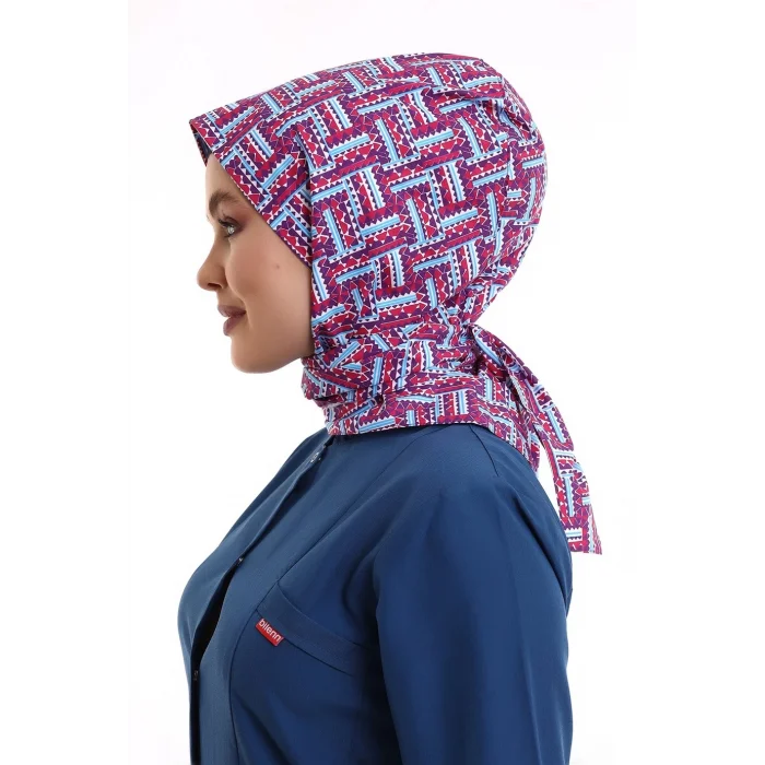 Tesettür Boyun Bağlamalı Bone - 2405 Renkli Testere