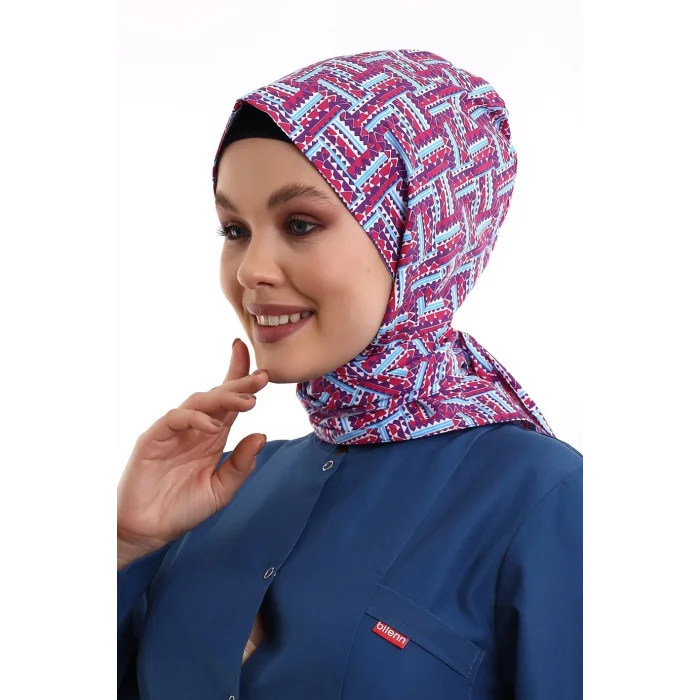 Tesettür Boyun Bağlamalı Bone - 2405 Renkli Testere