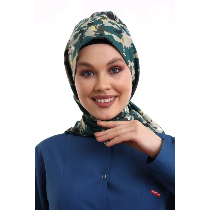 Tesettür Boyun Bağlamalı Bone - 3913 Asker