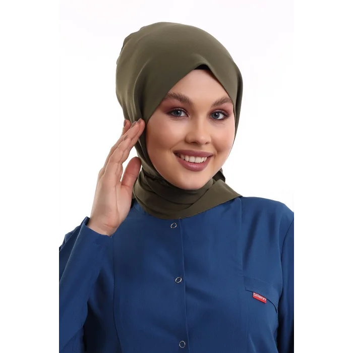 Tesettür Boyun Bağlamalı Bone - 4822 Haki