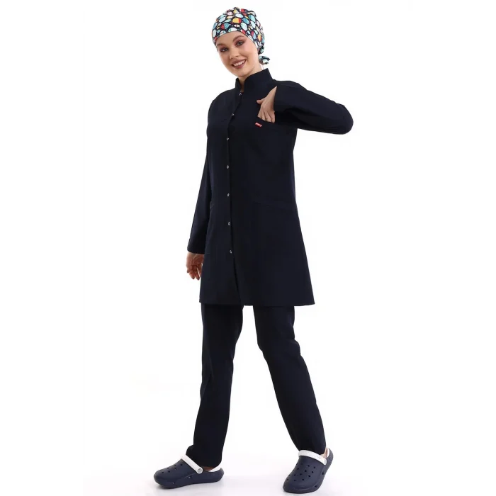 Tesettür Forma Takımı Full Çıtçıt - 5511 Bahar Lacivert