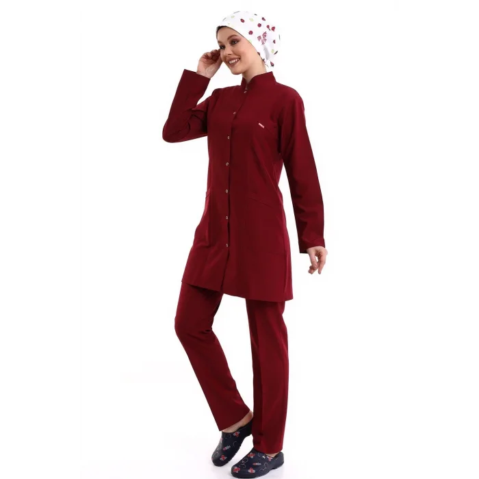 Tesettür Forma Takımı Full Çıtçıt - 5513 Bahar Bordo