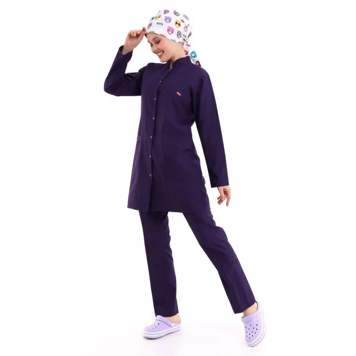 Tesettür Forma Takımı Full Çıtçıt - 5519 Bahar Mor