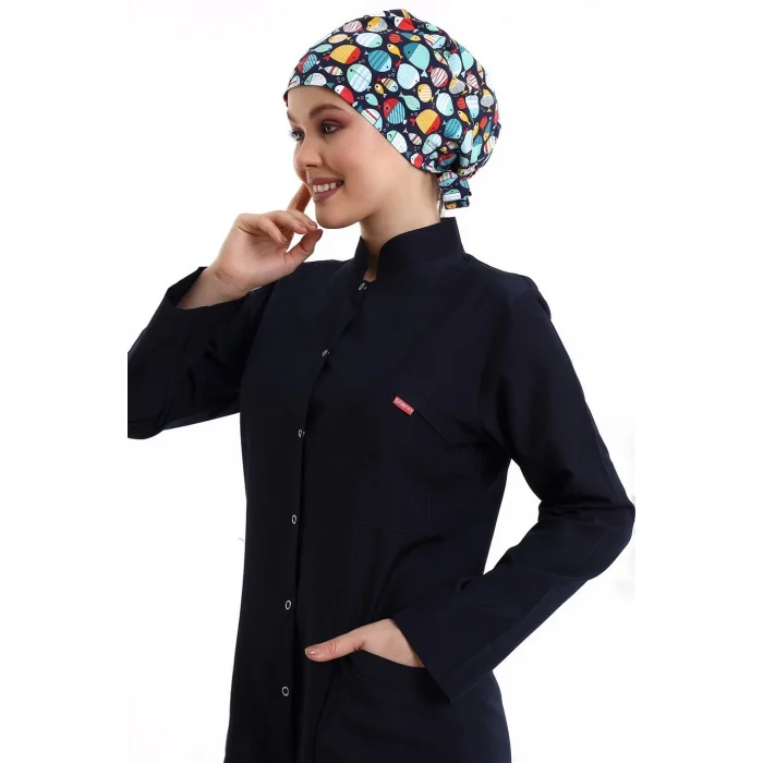 Tesettür Forma Tek Üst Full Çıtçıt - 5511 Bahar Lacivert