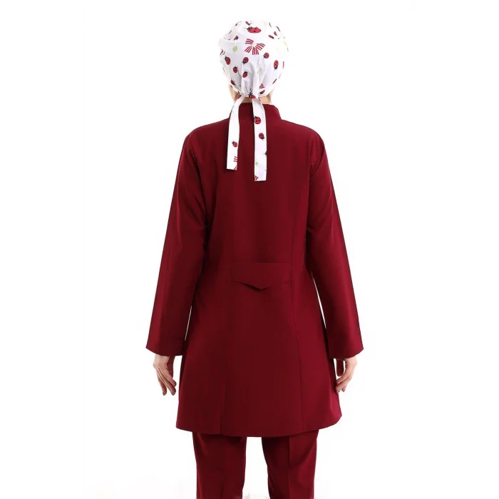 Tesettür Forma Tek Üst Full Çıtçıt - 5513 Bahar Bordo