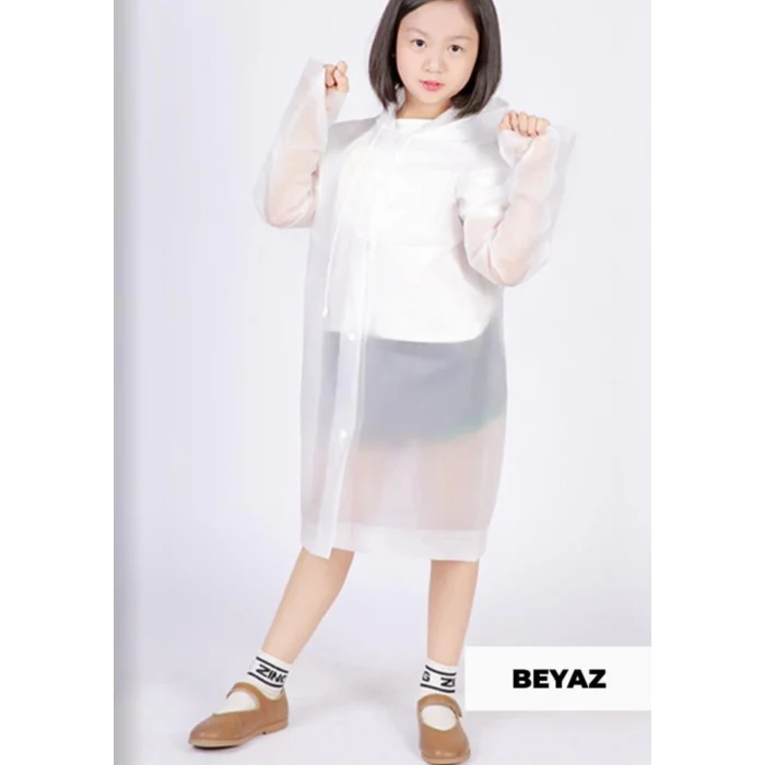 Yağmurluk Unisex Çocuk - Beyaz