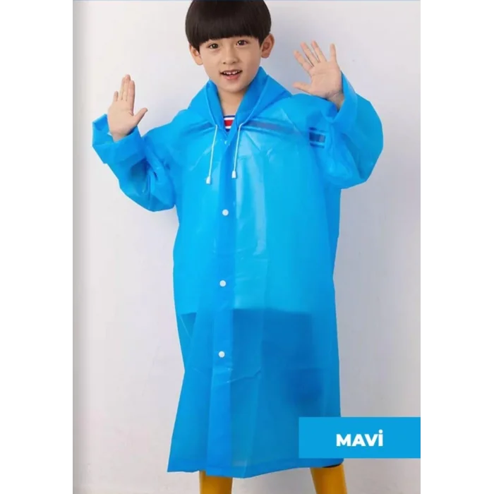 Yağmurluk Unisex Çocuk - Mavi