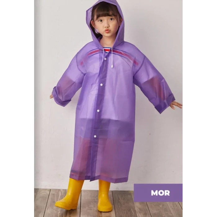 Yağmurluk Unisex Çocuk - Mor