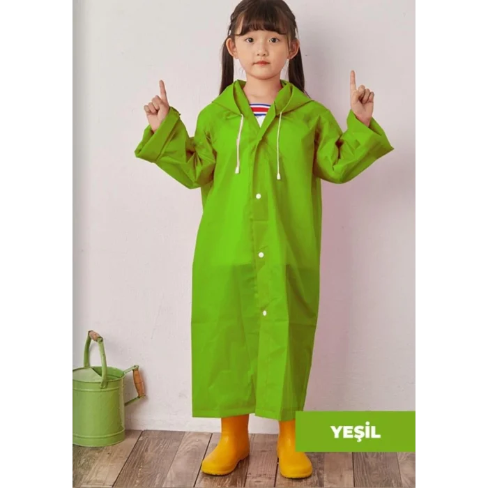 Yağmurluk Unisex Çocuk - Yeşil