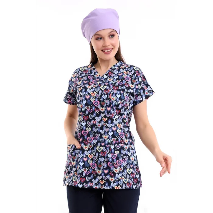 Yarasa Kol Desenli Unisex Tek Üst - 5002 Renkli Kalpler