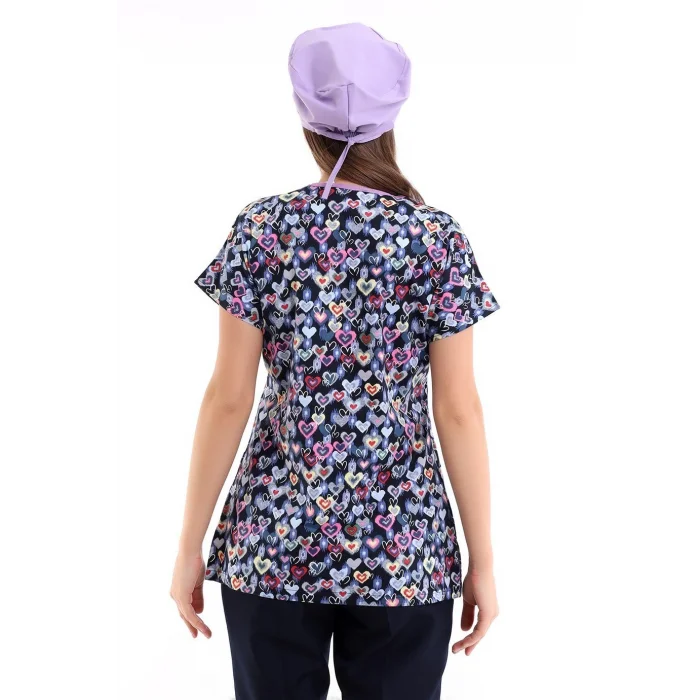 Yarasa Kol Desenli Unisex Tek Üst - 5002 Renkli Kalpler