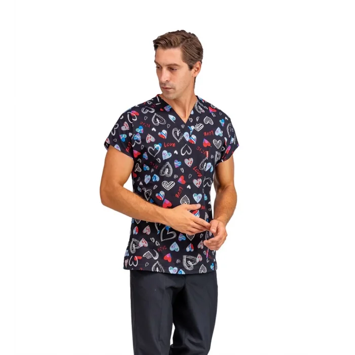 Yarasa Kol Desenli Unisex Tek Üst - 5003 Siyah Love