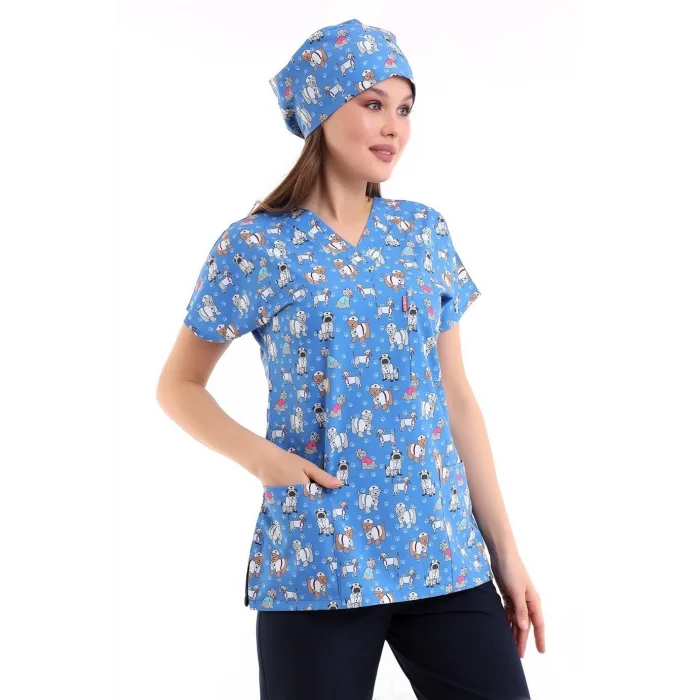 Yarasa Kol Dijital Unisex Desenli Üst - 6501 Küçük Patiler