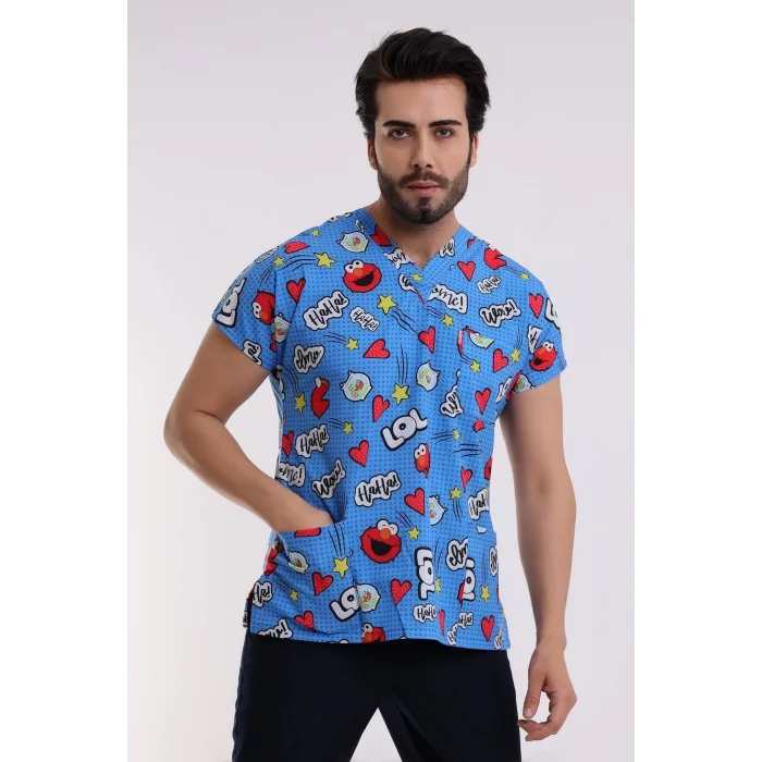 Yarasa Kol Dijital Unisex Desenli Üst - 6504 Kurabiye Canavarı