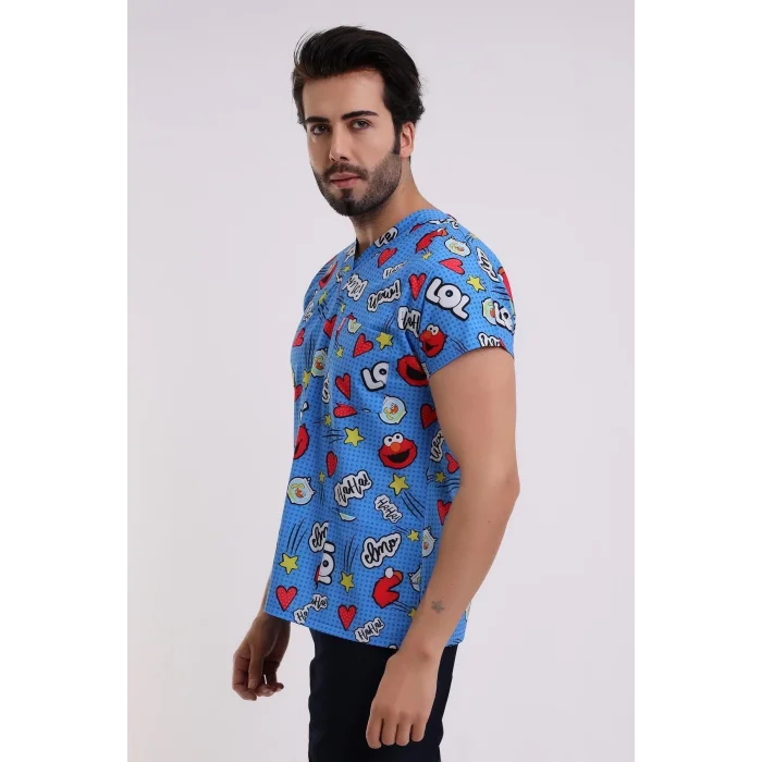 Yarasa Kol Dijital Unisex Desenli Üst - 6504 Kurabiye Canavarı