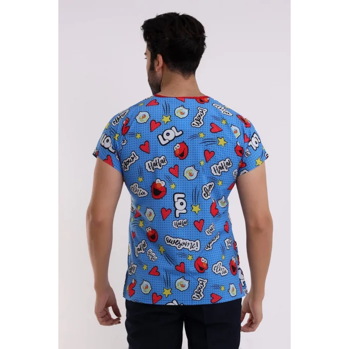 Yarasa Kol Dijital Unisex Desenli Üst - 6504 Kurabiye Canavarı