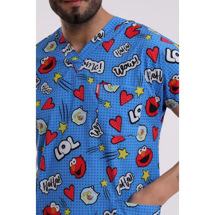 Yarasa Kol Dijital Unisex Desenli Üst - 6504 Kurabiye Canavarı