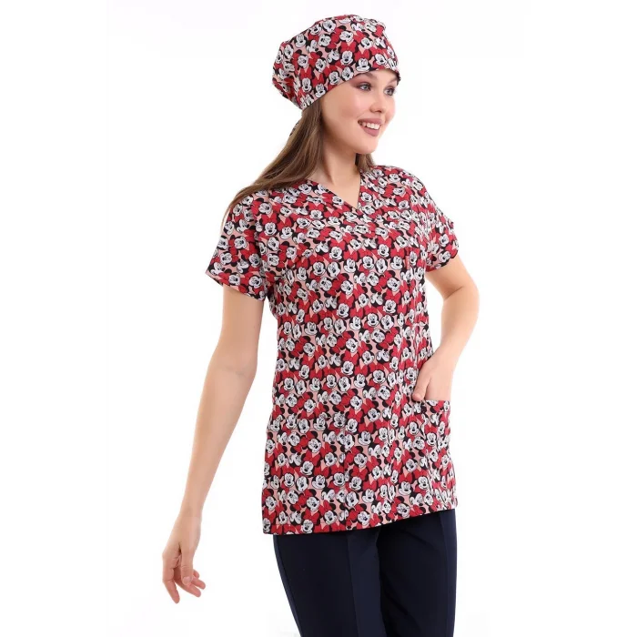 Yarasa Kol Dijital Unisex Desenli Üst - 6531 Mickey Mause