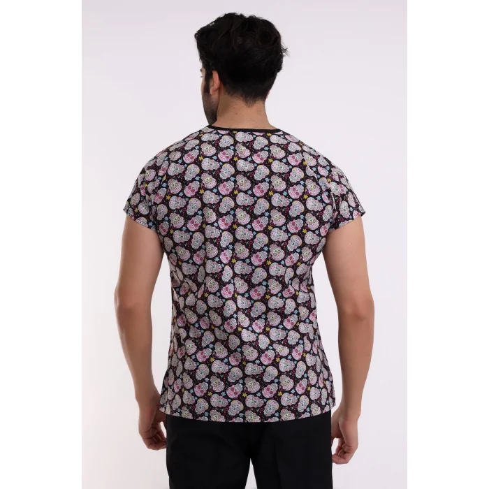 Yarasa Kol Dijital Unisex Desenli Üst - 6532 Kuru Kafa