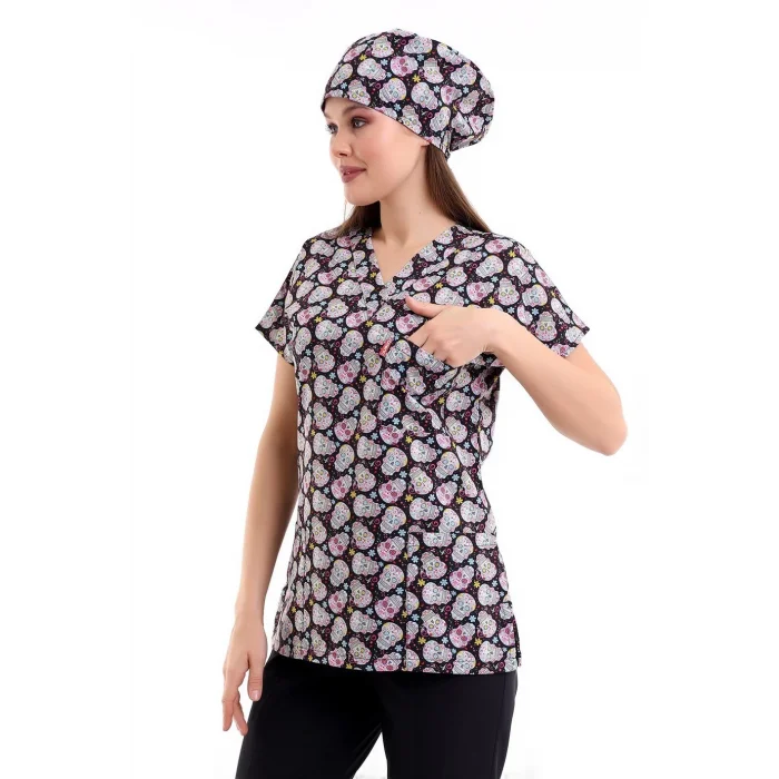 Yarasa Kol Dijital Unisex Desenli Üst - 6532 Kuru Kafa