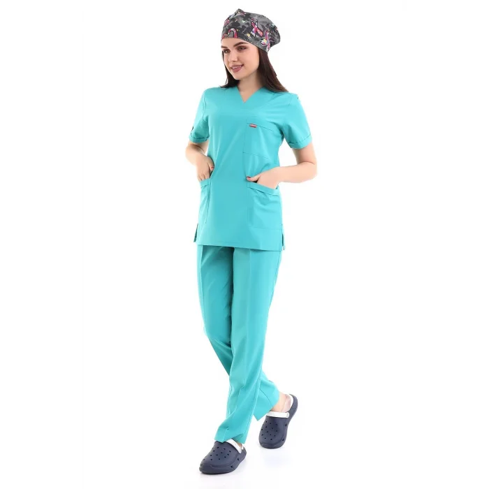 Zarf Yaka Kadın Takım - 27 Su Yeşili