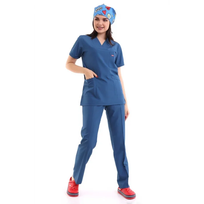 Zarf Yaka Kadın Takım - 37 Petrol Mavi