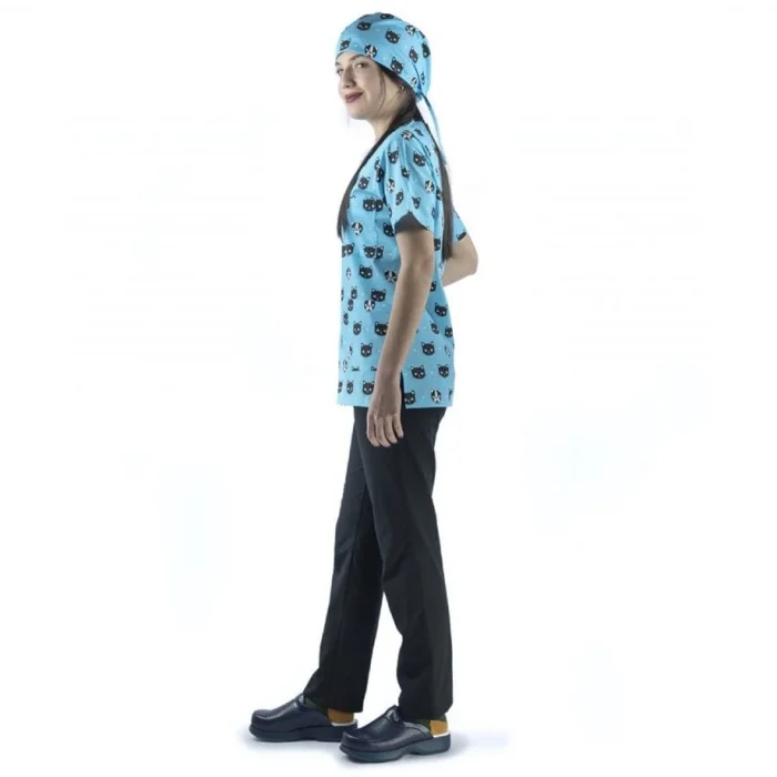 Zarf Yaka Desenli Üst - 2105Kedi Köpek