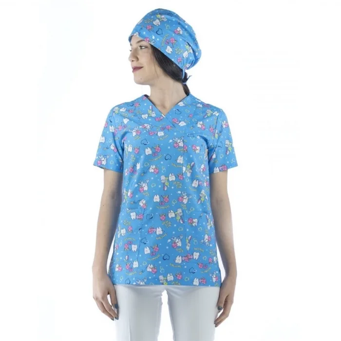 Zarf Yaka Desenli Üst - 2109 Diş