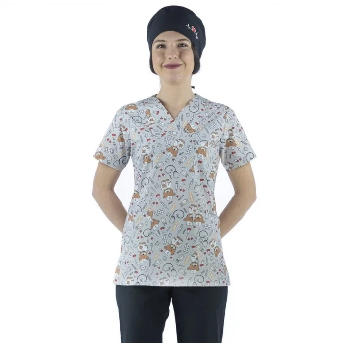 Zarf Yaka Desenli Üst - 3705 Doctor Ayıcık