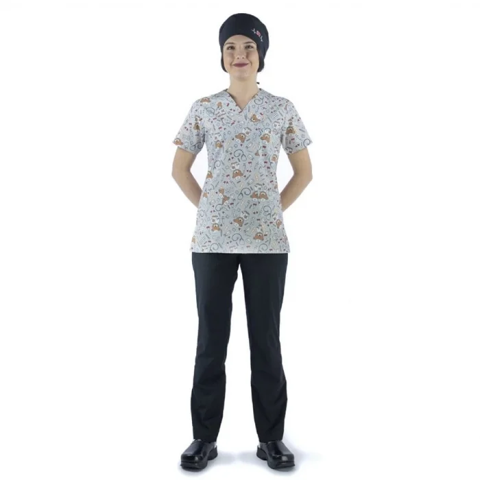 Zarf Yaka Desenli Üst - 3705 Doctor Ayıcık