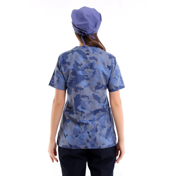 Zarf Yaka Desenli Üst - 3906 Açık Kamuflaj